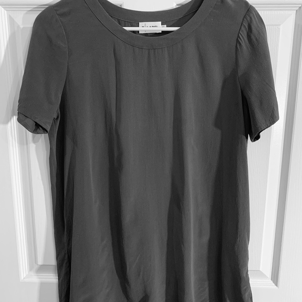 The Reset | R Label Charcoal Short Sleeve Silk Tee